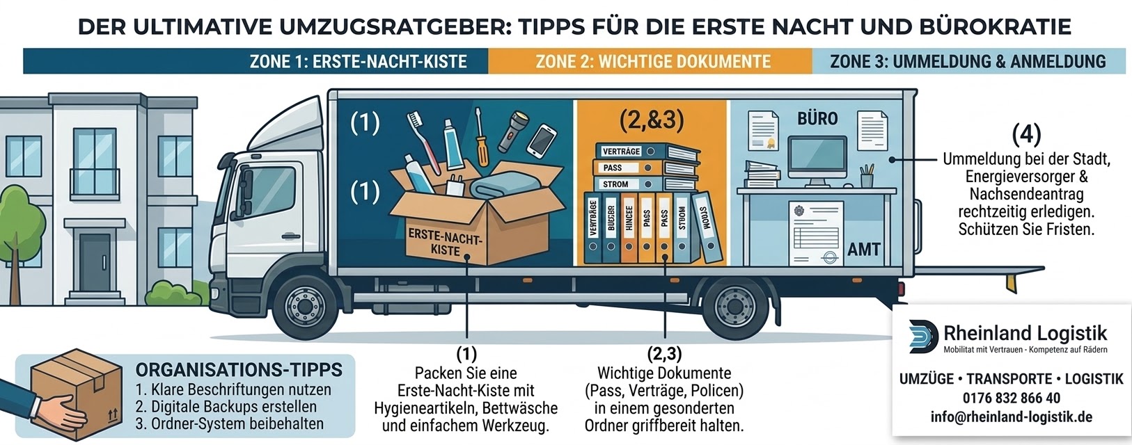 Halteverbotszone für den Umzug in Düsseldorf beantragen – Infografik von Rheinland Logistik